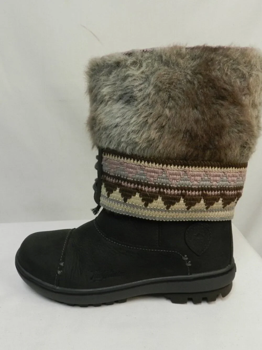 Helly Hansen Water Resistant Leather faux fur mid calf boots felt lined Size 7